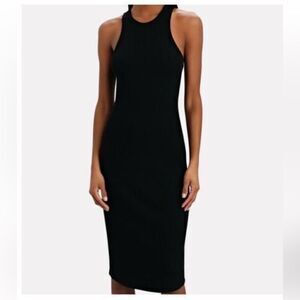 NWT Lanston black ribbed racerback midi dress Size Small